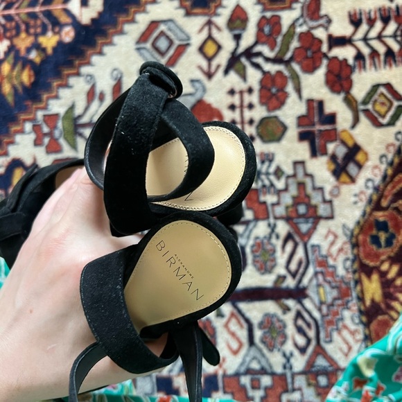 LEXANDRE BIRMAN 
Clarita Bow-Embellished Suede Platform Sandals - Black, size 36 - Picture 6 of 8